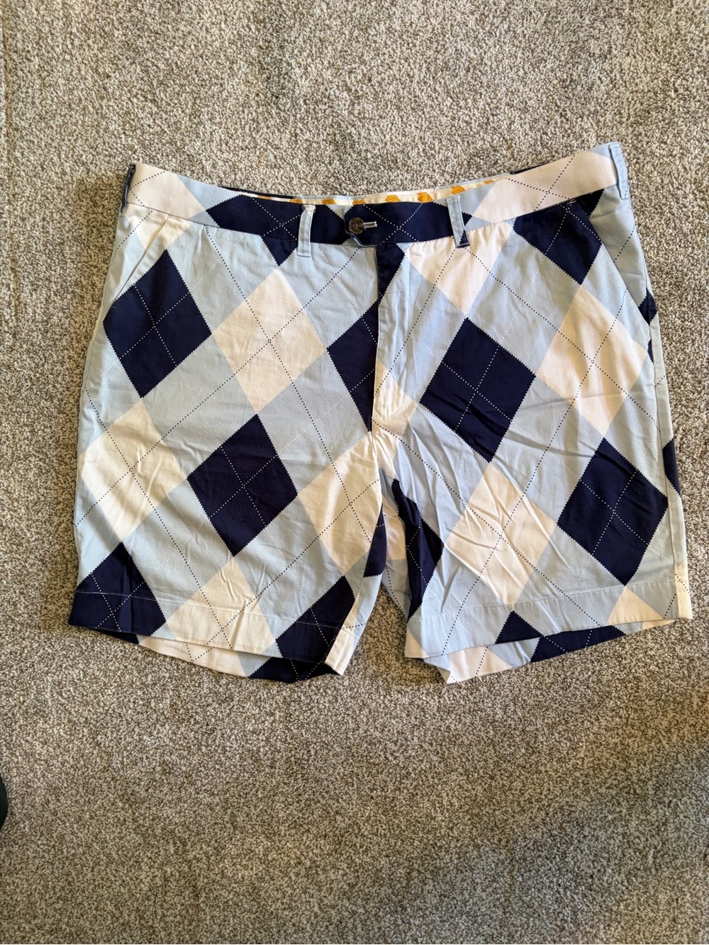 Loudmouth Golf Size 44 Men's Argyle Pattern in Navy and Light Blue